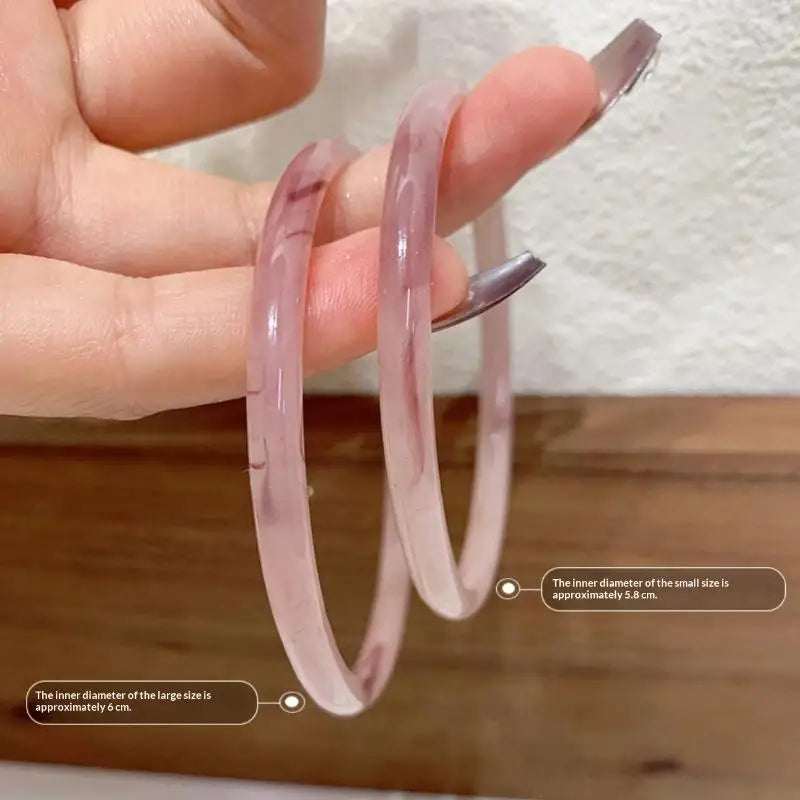 Natural Chalcedony Beauty Bangles Ice Sweet Graceful Light Pink Bracelet Delicate Elegant Perfect Jade Handring Jewelry Qme