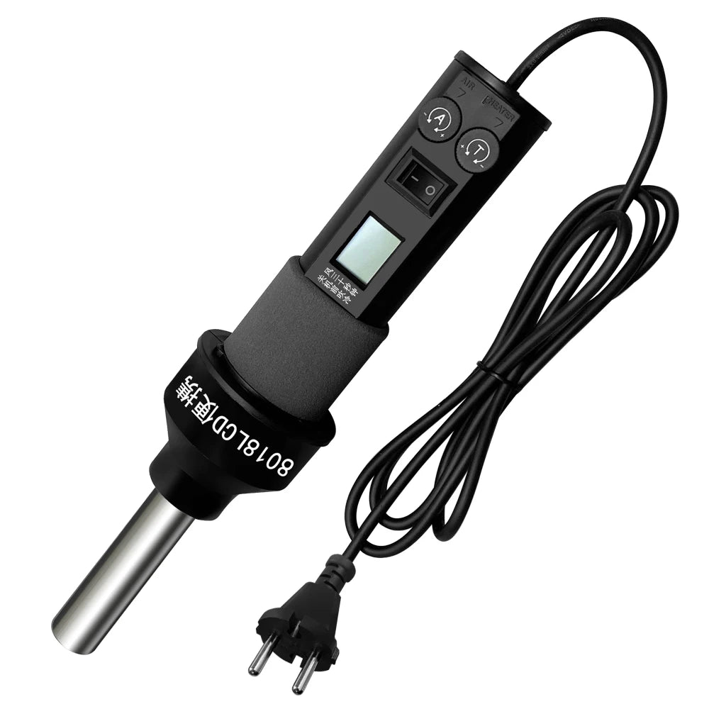 110V 220V LCD Digital Heat Air Gun Desoldering Soldering Station Qme