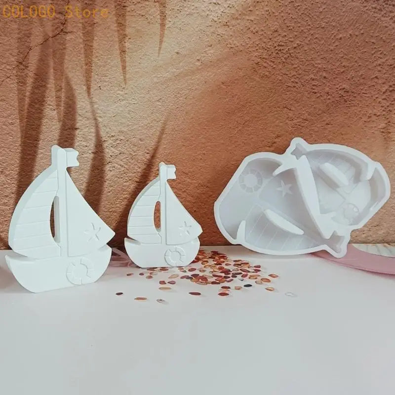 Sailing Ship Silicone Molds Candle Soap Gypsum Decoration Art Craft Qme