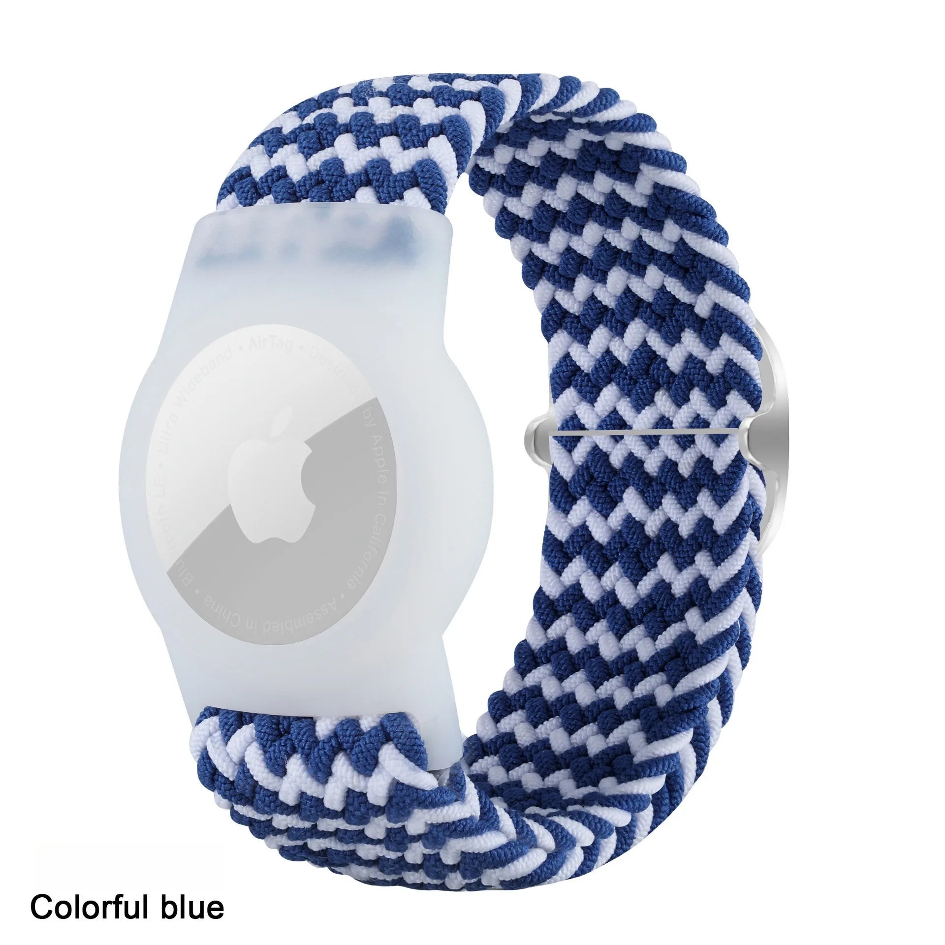 A Nylon Watch Strap for Apple Watch with Scratch-Resistant Protective Cover Replacement Accessory for Adults And Kids Qme Wave blue white