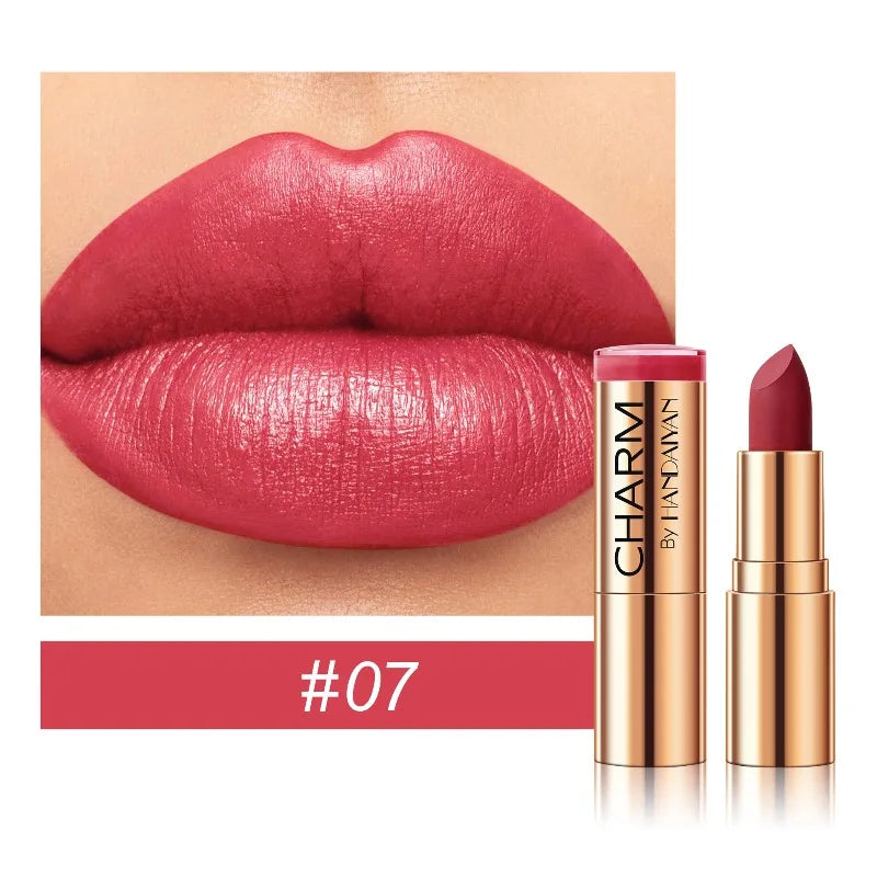 Long Lasting Hydrating Lipstick - All Day Moisturizing Waterproof Lip Color, Rich Pigment for Daily Natural Makeup Cosmetics Qme 07