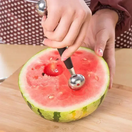 1/4pcs Double Stainless Steel Ended Headed Fruit Icecream Ball Spoon Diameter Melon Baller Fruit Vegetable Tools Qme