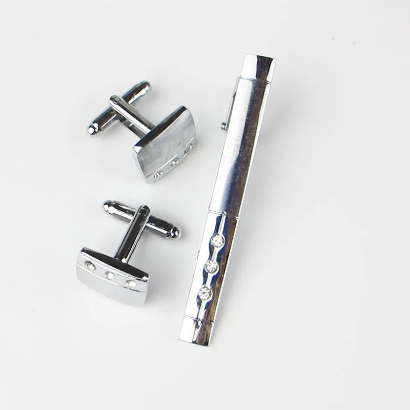 Men's Tie Clip Custom Cufflinks Man Shirt Pin Accessories Collar Qme color 3 One Size