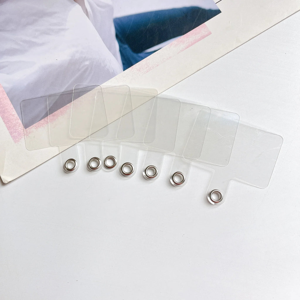 1/3/5/10Pcs Mobile Phone Anti-lost Lanyard Card Gasket Universal Transparent Tether Tabs Hole Hanging Strap Patches Lanyard Card Qme