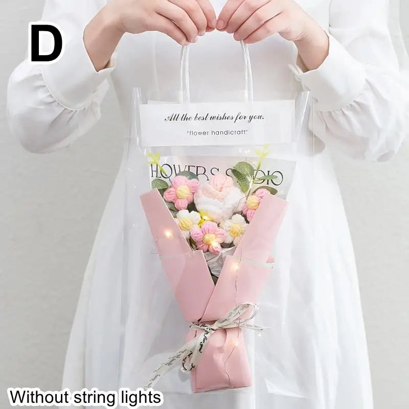 1Pcs Rose Sunflower Artificial Flowers Bouquet For Woman Girlfriend Gifts Valentine's Day Decoration Mother's Day Gifts Ornament Qme D