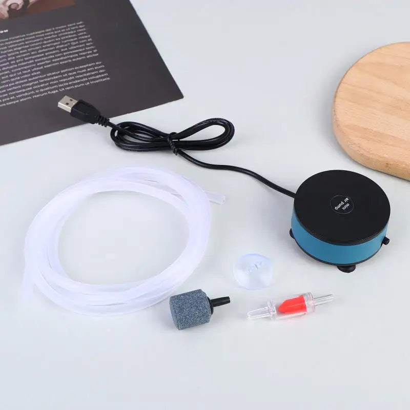 Small Oxygen Pump Air Compressor Aquarium Accessories USB Mini Fish Qme
