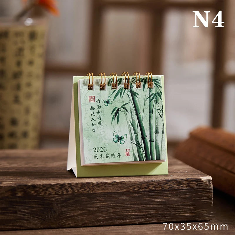 2026 Mini Simple Calendar Small Desk Creative Coil Planner Desktop Qme 4