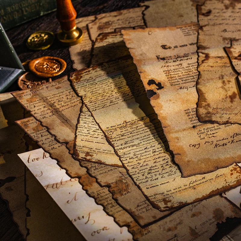 30 pcs Vintage old book pages Hand Account material paper Diy Junk Journal Decorative Scrapbooking Background paper Qme