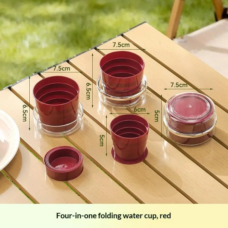 Collapsible Food Grade Silicone Cups 4 BPA Reusable Portable Folding Qme A2