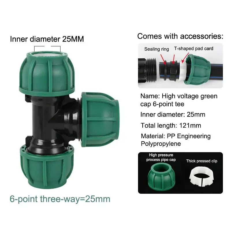 PE Pipe Fittings Quick Connectors Tap Water Pipes Heatless Joints Valves Direct Elbows Tees For Plumbing Irrigation DIY Repair Qme A8