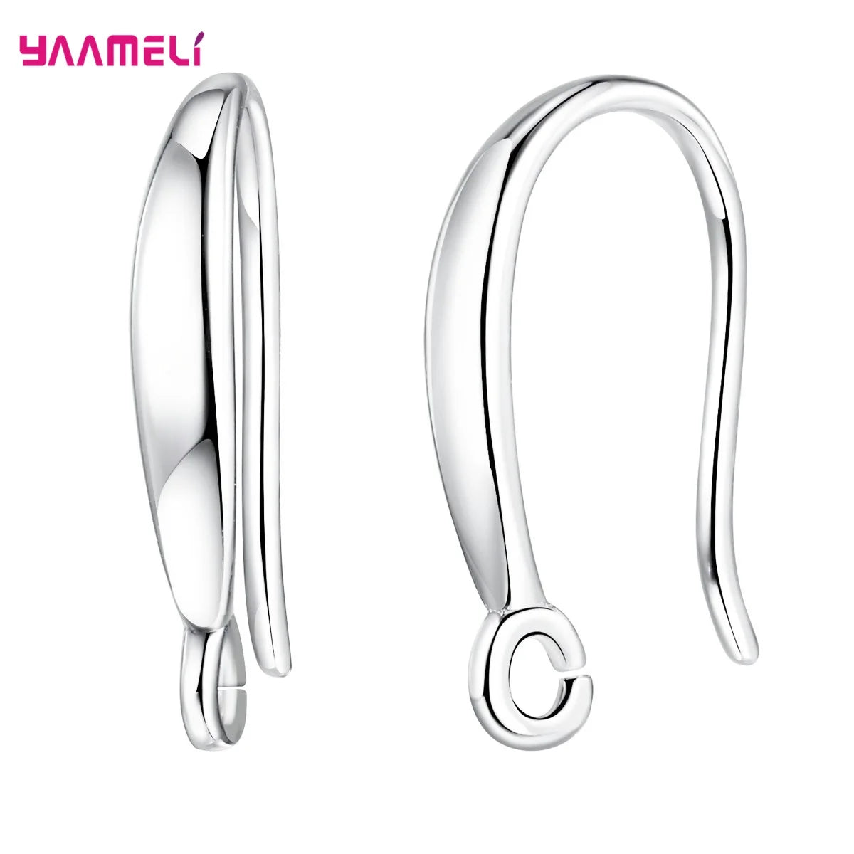 100PCS Lot Real 100% 925 Sterling Silver Stamp Hook Earrings Jewelry Findings Fittings Components Accessories Handmade Supplies Qme Default Title