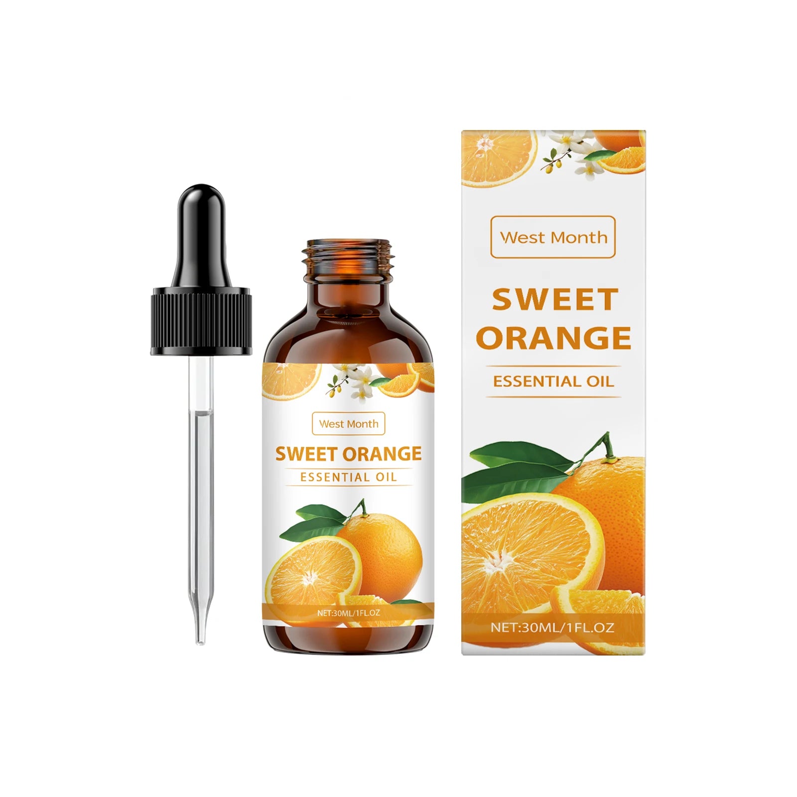 Sweet Orange Essential Oil For Body Massage Hydrating Nourishing Smoothing Skin Care Freshness Long-lasting Fragrance Qme 1Pcs 30ml Sweet Orange