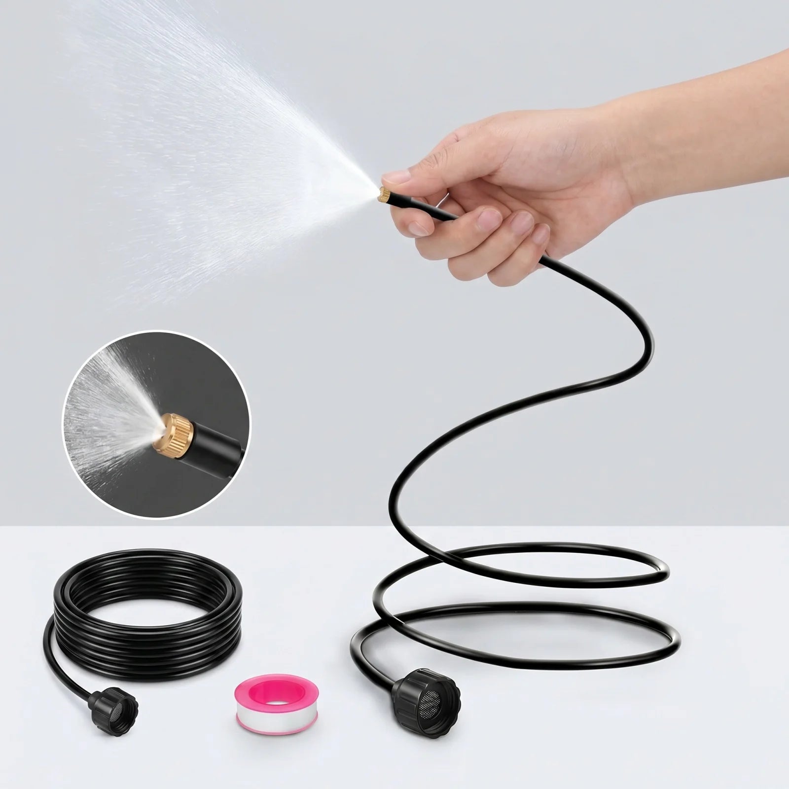 Multifunction Hose Sprayer for Patio Garden Backyard Pool and Chicken Coop Foldable Wear-resistant Hose Qme