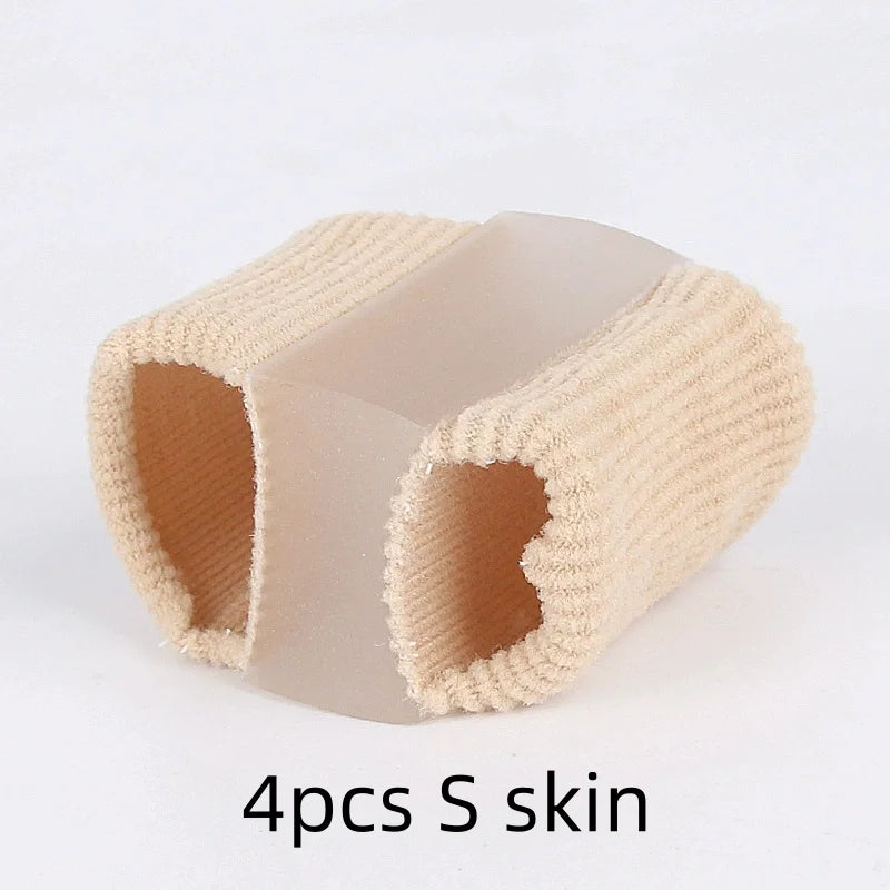 1/2/4pcs S/L Gel Bunion Toe Separator W/Fabric Lining for Big Toe Silicone Toe Spacers Protector for Overlapping Toe Qme 4pcs S skin