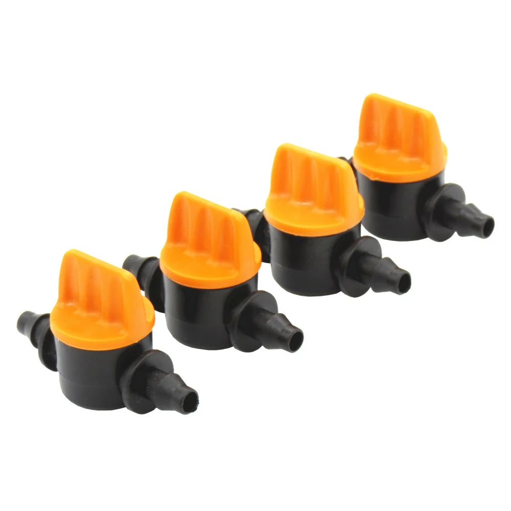 20PCS Pvc Pipe Through Valve Irrigation Double Barb Mini Valve Drip Irrigation Capillary Mini Switch Valve Qme