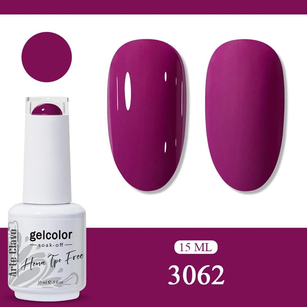 Arte Clavo HEMA TPO Solid Purple Gel Nail Polish Winter Matte DIY Art