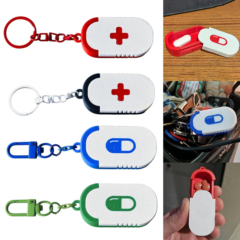 Multiple Compartments Travel Pill Organizer Portable Pod Tablet Case Qme