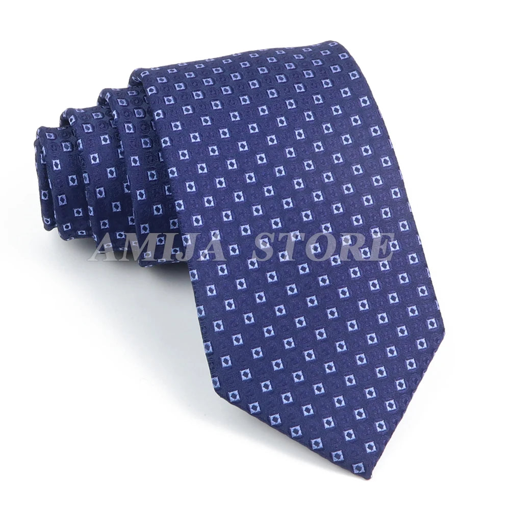 Tie Men Gravatas Wholesale Fashion Woven Luxury Necktie Dark Grey Dot
