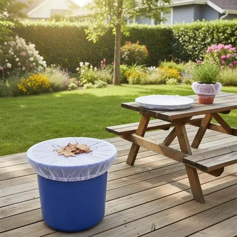 Outdoor Mesh Cover Netting Rain Barrels Water Collection Buckets Tank Qme