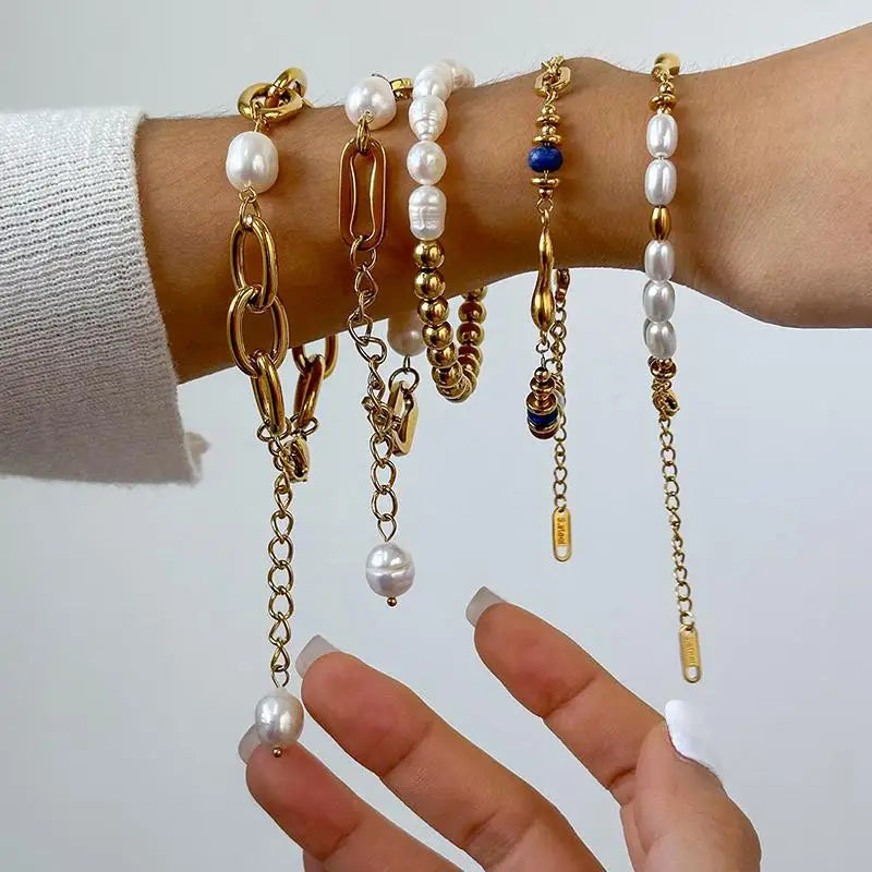 2026 New Gold Chain Bracelets Women Cuban Chain Trend Gold Plated Stainless Steel Bracelet Trendy Female Gifts Jewelry Qme
