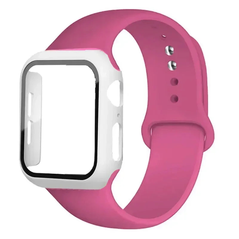 Glass+case+strap Apple Watch Band Screen Protectors IWatch Series 9 8