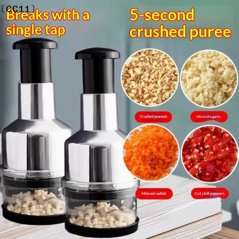 Hand Manual Mincer Garlic Press Chopper Vegetable Slicer 304 Qme