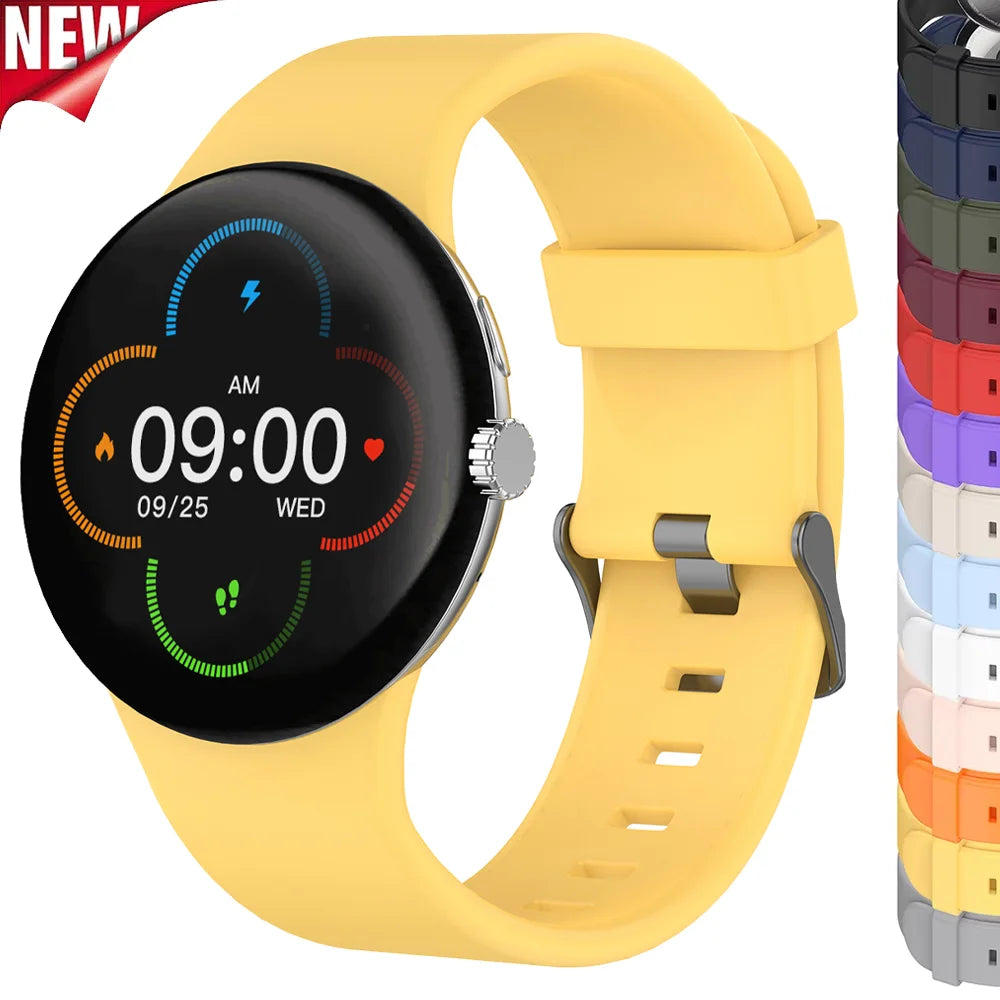 Silicone Strap for Google Pixel Watch 3 45mm Replacement Sport Bracelet Correa for Pixel Watch 3 Band Accessories Qme