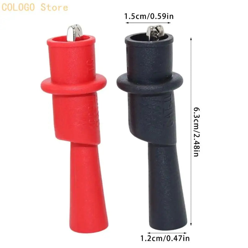 Clip Test Clamp Black Red Wire Tip 10A 1000V Multimeter Tester Probes Qme