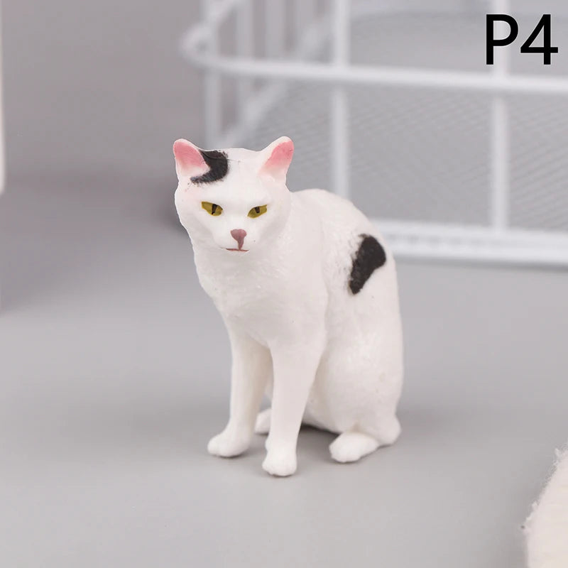 Mini Pet Cat Model Ornament Solid Simulation Animal Lying Orange Qme 4
