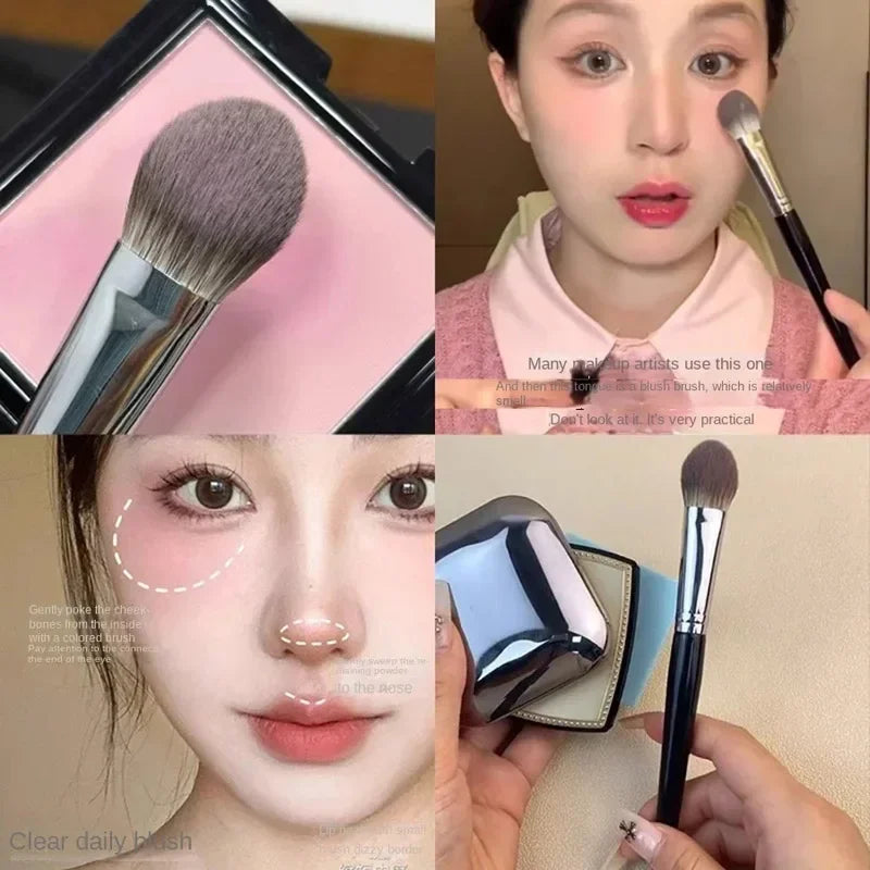 1/2Pcs Peach Heart Blusher Brush Tapered Highlighter Makeup Brushes Contour Make Up Brush Tools for Powder/Cream/Liquid Blush Qme