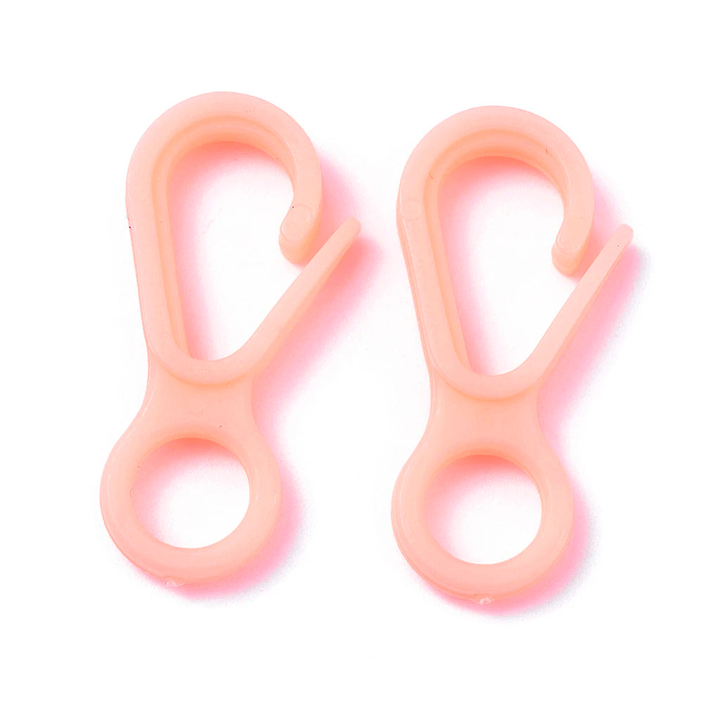 PandaHall 50/500Pcs Plastic Lobster CLaw Clasp Hook Trigger Clip Buckles For Keychain Key Ring Bracelet DIY Jewelry Making Qme Light Salmon 500Pcs