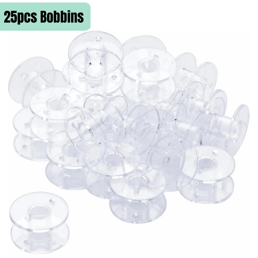 25PCS Sewing Machine Bobbins Reusable Sewing Machine Empty Bobbins with Storage Box for Household DIY Sewing Accessories Tools Qme 25pcs Bobbins