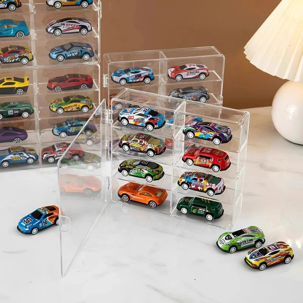 Compact Car Model Storage Display Box, Car Model Dust-Proof Display Stand, Transparent Toy Car Placement Box Qme