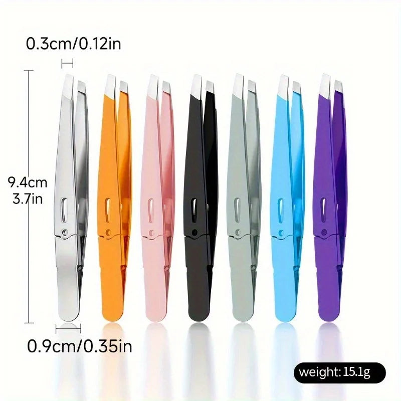 Eyebrow Tweezer Colorful Hair Beauty Fine Hairs Puller Stainless Qme