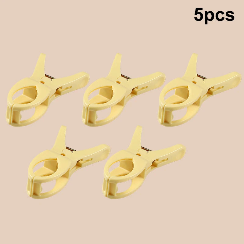 Plastic 5pcs Quilt Pegs Beach Towel Clips Laundry Clothes Pegs Clamps Home Hanging Clip Clothespins Bathroom Organization Qme A3