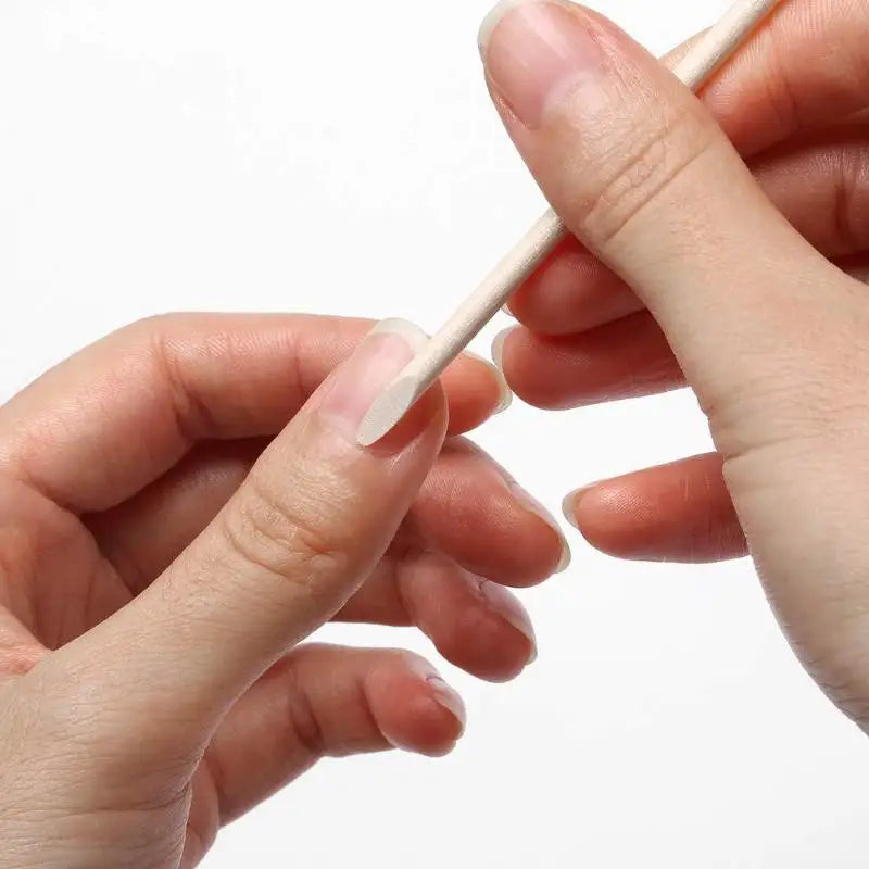 50 Natural Wood Manicure Cuticle Sticks Dual Tip Nail Art Remover Qme