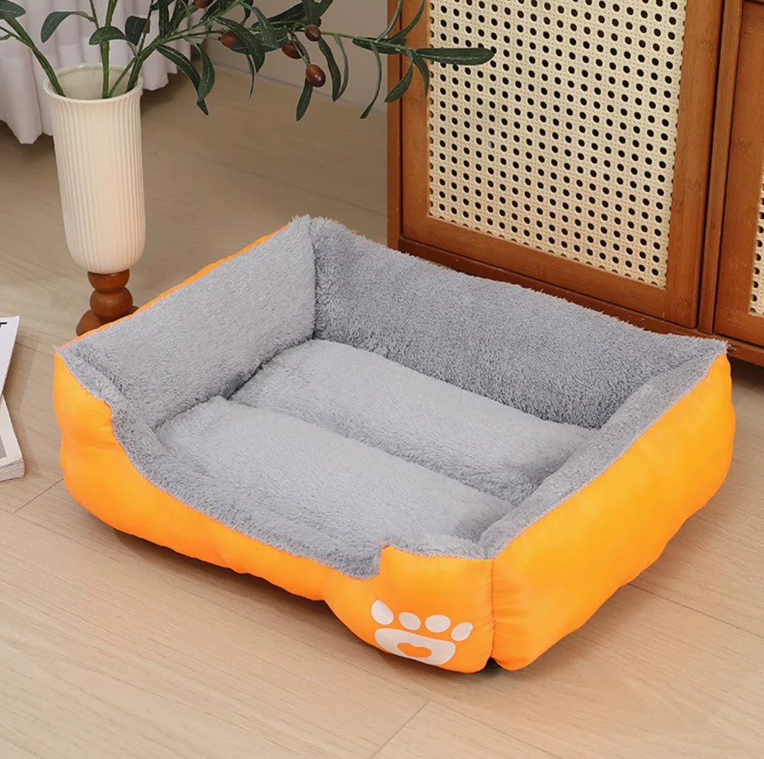 Soft Square Large Dog Sofa Elastic Dog House Cushion Winter Warm Medium Dog Bed Washable Cat Kennel House Accessories Qme Yellow XXXL-90x70cm
