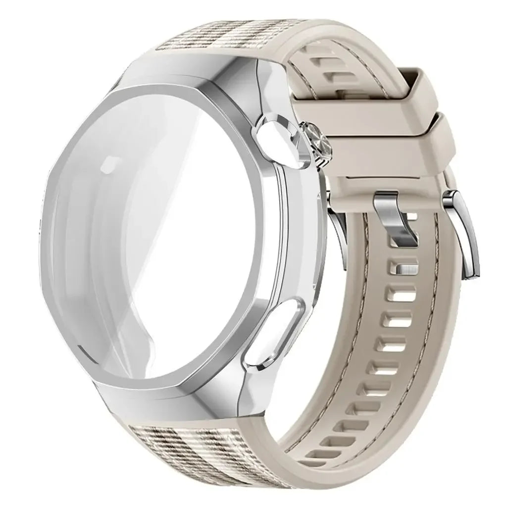 TPU Case+strap Huawei GT6 Soft Silicone+nylon Woven Bracelet Band