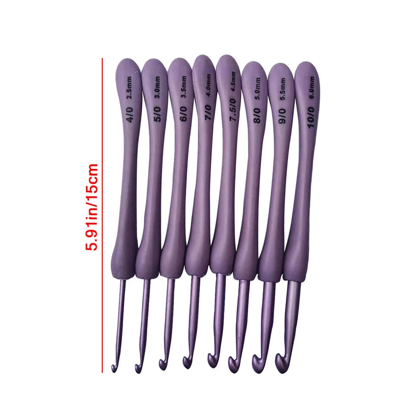 2 5- Purple Crochet Hooks Craft Weaving Knitting Needles DIY Sewing Qme 1pc