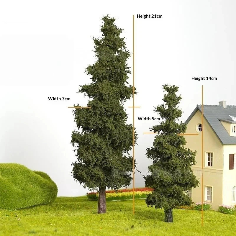 14/21cm Miniature Pine Tree Model Realistic Model Trees For DioramaTrain Layout Fairy Garden Architectural Landscape Decor Qme