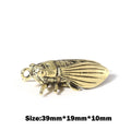 Imitation Brass Cicada Casting Statue Mini Animal Metal Figurine Key Qme one size