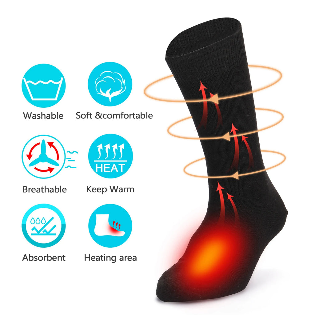 Adjustable Electric Heated Socks with Rechargeable Battery for Chronically Cold Feet Large Size USB Charging Heating Socks Qme