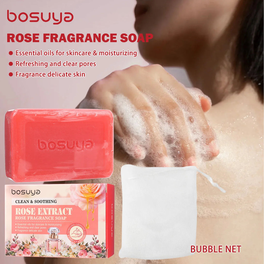 Rose Scented Handmade Soap Pleasant Fragrance Refreshing Non Greasy Qme