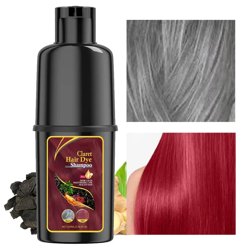 Hair Color Shampoo Black Hair Dye Covering White Hair Shampoo Hair Dye Shampoo Darkening Hair Shampoo Wine Red, Brown, Silver Qme