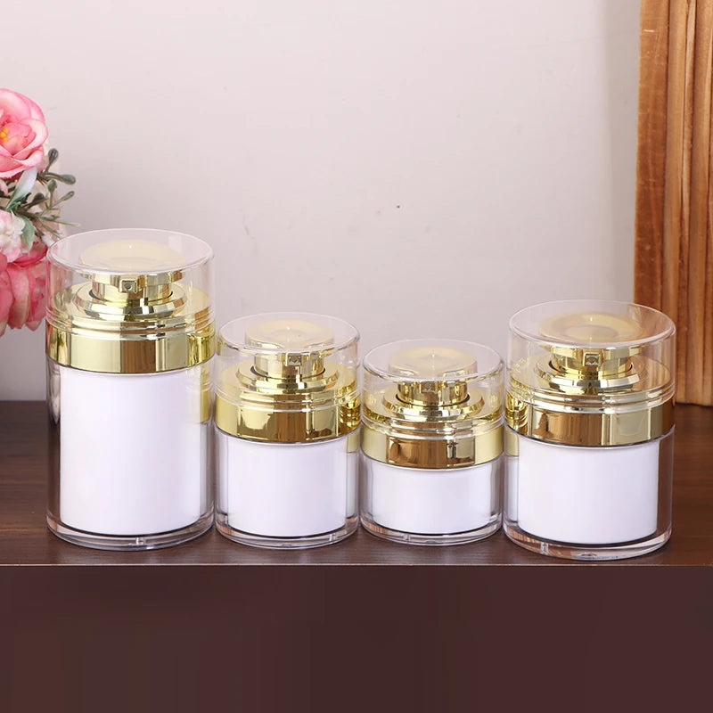 Refillable Vacuum Bottle Travel Cream Lotion Cosmetic Container Pump Qme