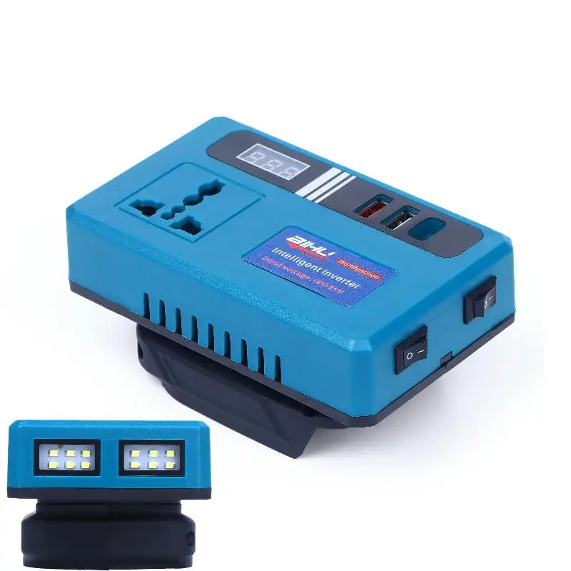 LED Mini Intelligent Inverter Power Converter Portable 120W 21V Lithium Battery Inverter With 3 USB Ports Qme