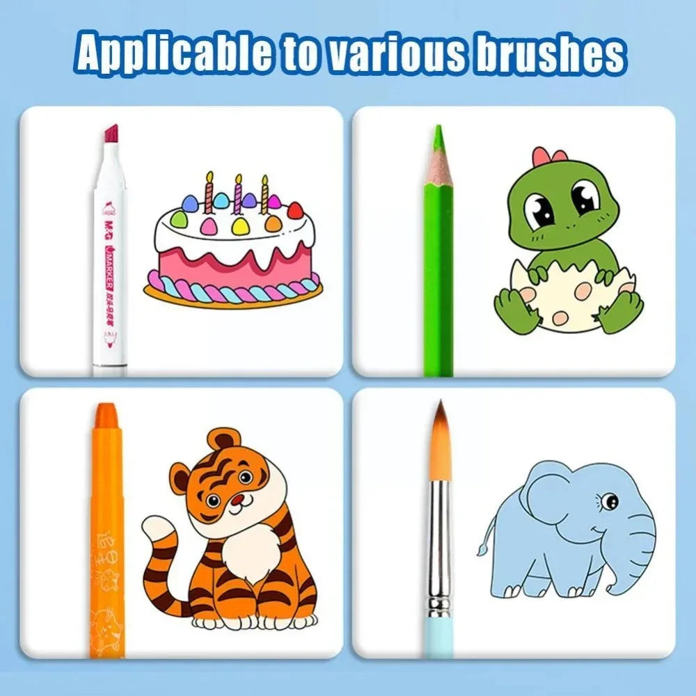 Animal Canvas Children's Drawing Roll DIY Coloring Paper Filling Qme
