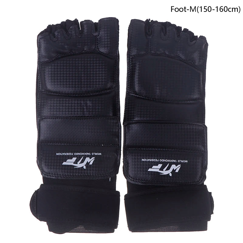 1Pair Karate Gloves Martial Taekwondo Leather Foot Equipment Half Qme Foot M 150-160cm