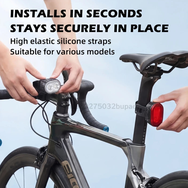 Cycling Bicycle Front Rear Light /Set Bike Defense Flashlight Stick MTB Waterproof Taillight LED Lantern Bicycle Accessories Qme