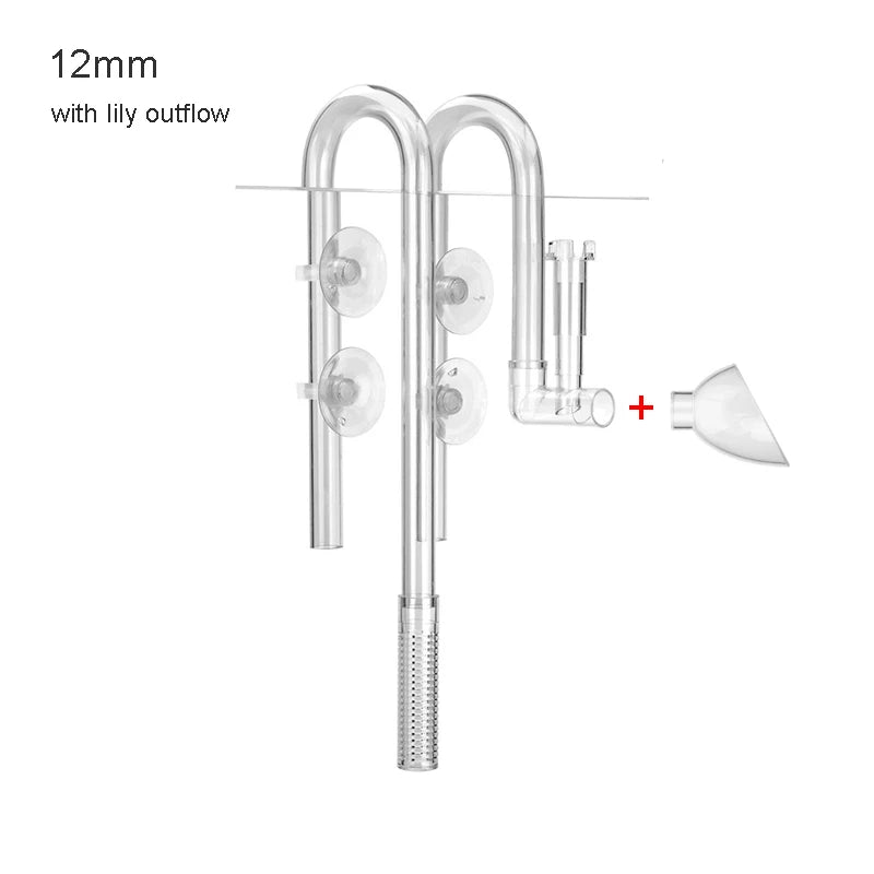 AQUAPRO Plastic Inflow Outflow Inlet Outlet Skimmer Lily Aquarium Accessories Tank Pipe Fish Water Filtro Fishbowl Akvarium Qme white 12 lily